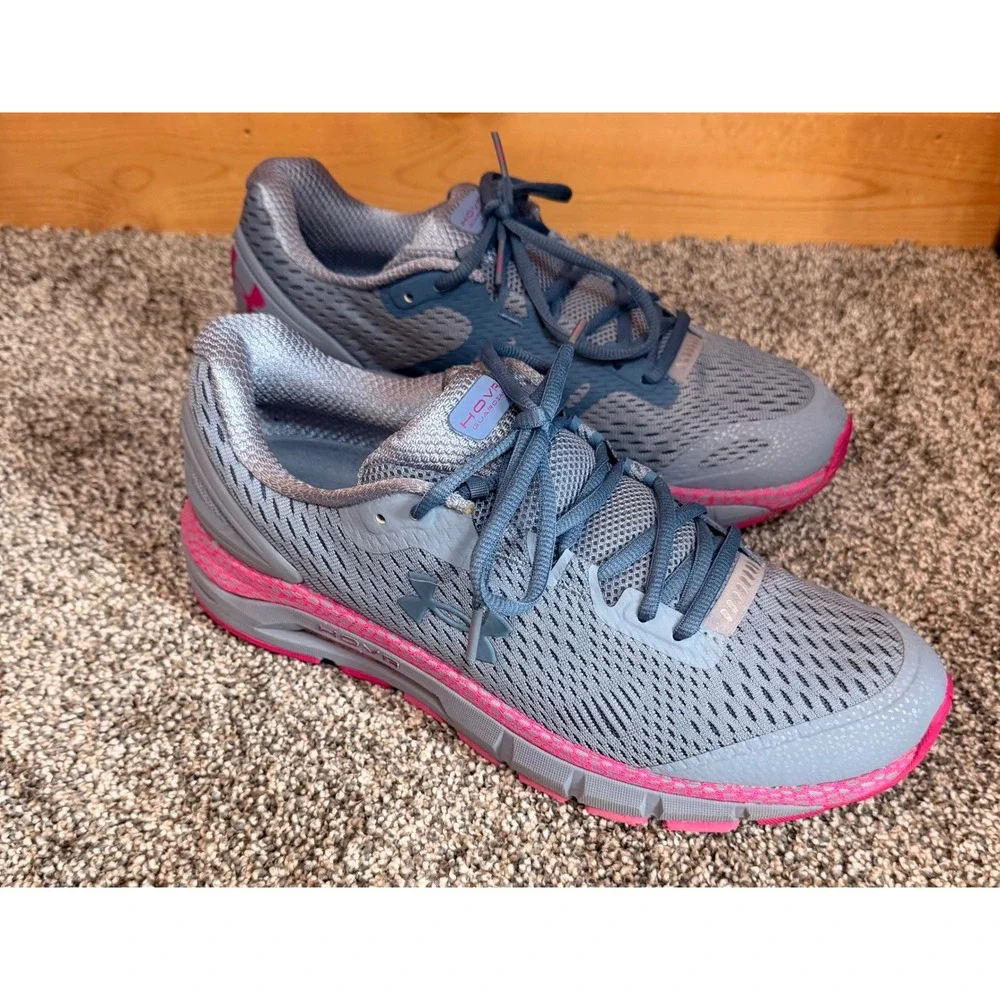 Under Armour HOVR Guardian 2 Womens Gray Pink Running Shoes 3022598-403 Size 12